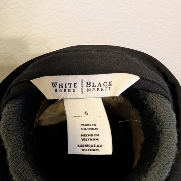 WHBM Black Sheer Chiffon Button Down Blouse Shirt Size 6 - Picture 3 of 3